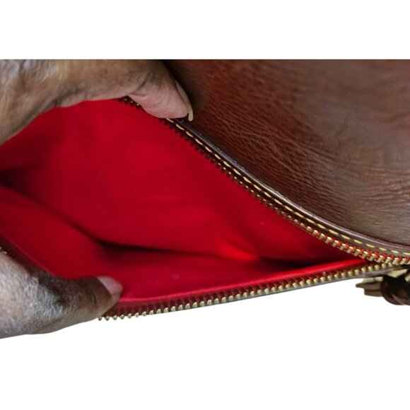 Dooney & Bourke Zip Sac Chestnut Leather Crossbody Shoulder Bag With Tassel Acce - Picture 16 of 16